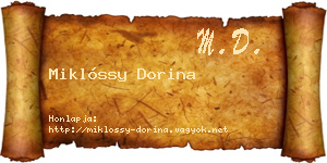 Miklóssy Dorina névjegykártya